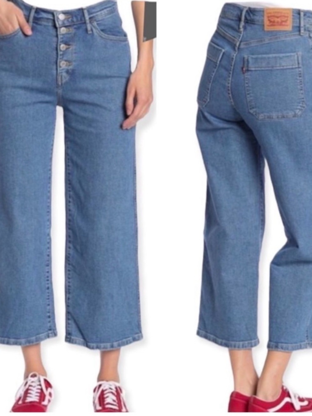 Levi's Mile High Cropped Wide Leg Jeans Size 31
